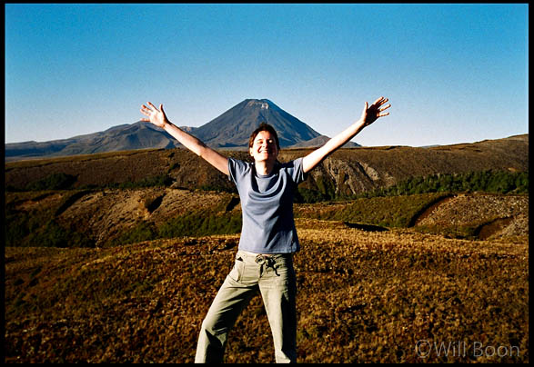 Blandine embraces the North
 Island countryside, New Zeland